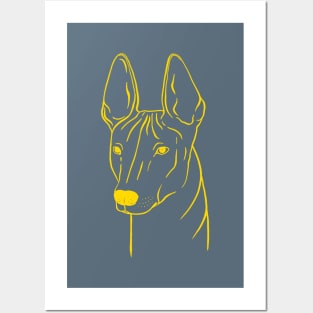 Xoloitzcuintli (Blue-Gray and Yellow) Posters and Art